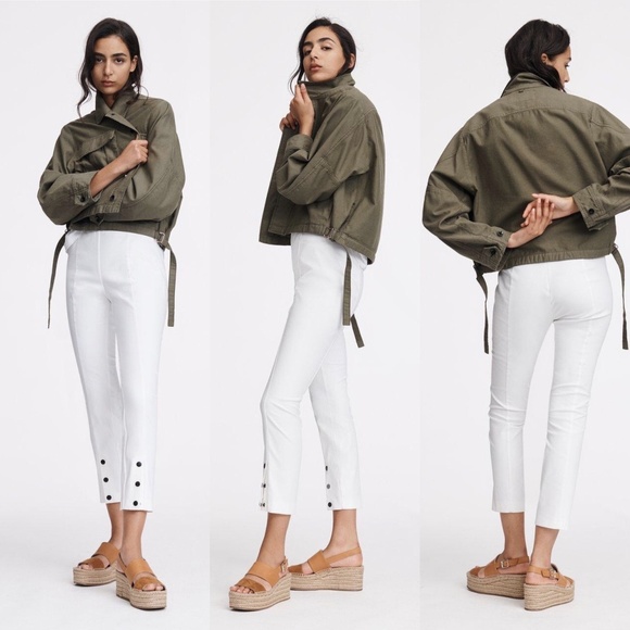 rag & bone Pants - rag & bone Simone Snap Front Pant Slim Cropped